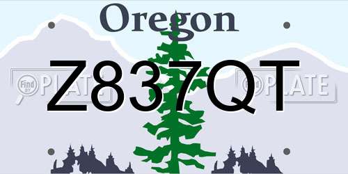 Z837QT Oregon License Plate