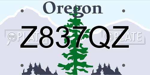 Z837QZ Oregon License Plate
