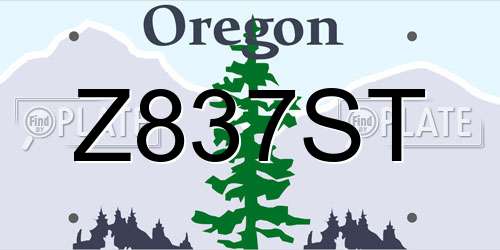 Z837ST Oregon License Plate