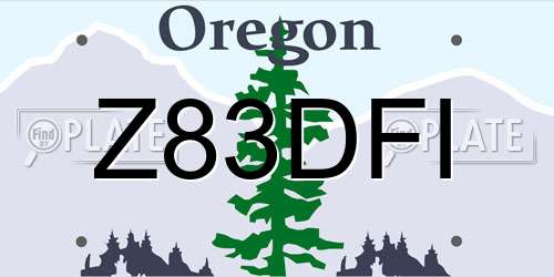 Z83DFI Oregon License Plate