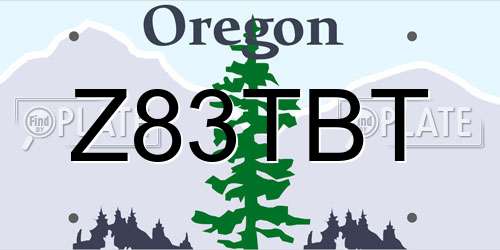 Z83TBT Oregon License Plate