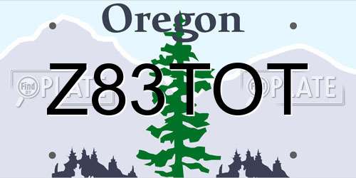 Z83TOT Oregon License Plate