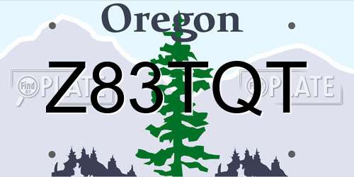 Z83TQT Oregon License Plate