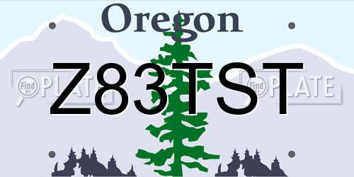 Z83TST Oregon License Plate