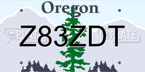 Z83ZDT Oregon License Plate