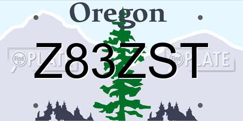 Z83ZST Oregon License Plate