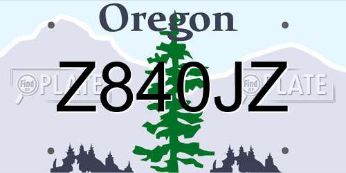 Z840JZ Oregon License Plate