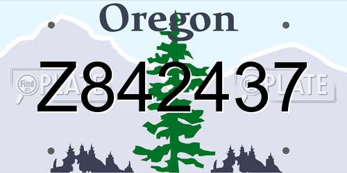 Z842437 Oregon License Plate