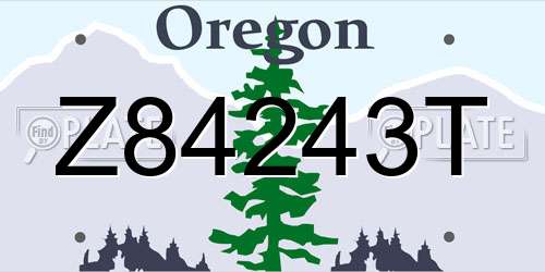 Z84243T Oregon License Plate