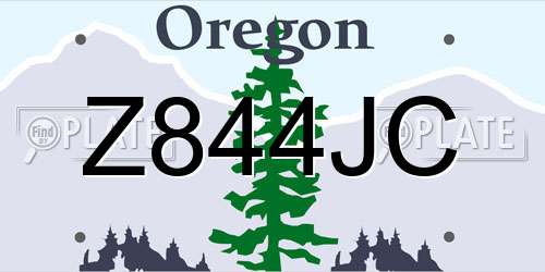 Z844JC Oregon License Plate