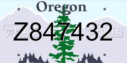 Z847432 Oregon License Plate