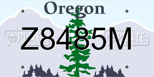 Z8485M Oregon License Plate