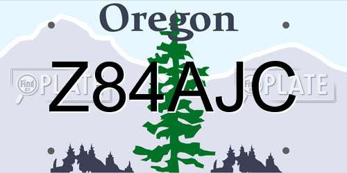 Z84AJC Oregon License Plate