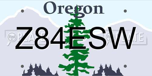 Z84ESW Oregon License Plate