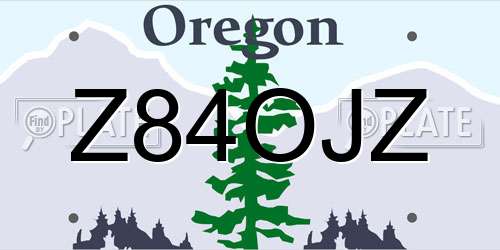 Z84OJZ Oregon License Plate