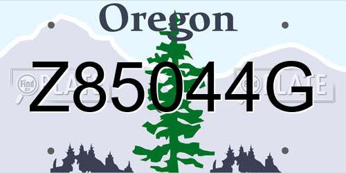 Z85044G Oregon License Plate