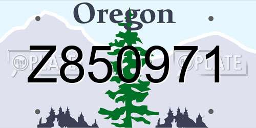 Z850971 Oregon License Plate