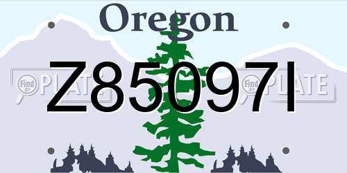 Z85097I Oregon License Plate
