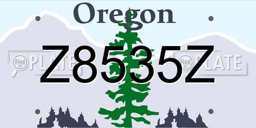 Z8535Z Oregon License Plate
