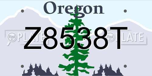 Z8538T Oregon License Plate