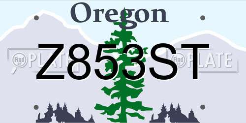 Z853ST Oregon License Plate