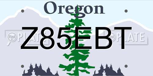 Z85EBT Oregon License Plate
