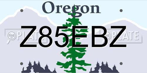 Z85EBZ Oregon License Plate