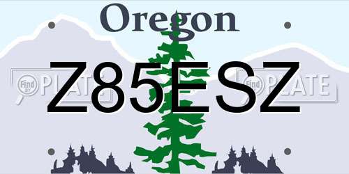 Z85ESZ Oregon License Plate