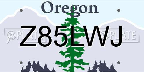 Z85LWJ Oregon License Plate