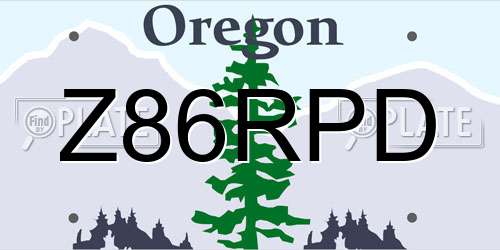 Z86RPD Oregon License Plate