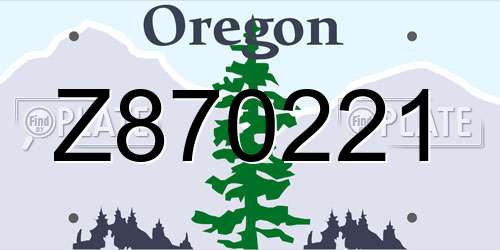 Z870221 Oregon License Plate