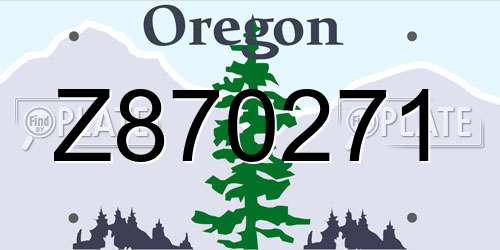 Z870271 Oregon License Plate