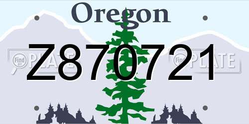 Z870721 Oregon License Plate