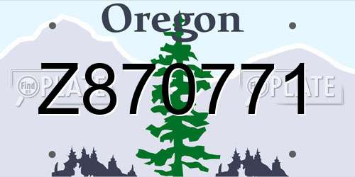 Z870771 Oregon License Plate