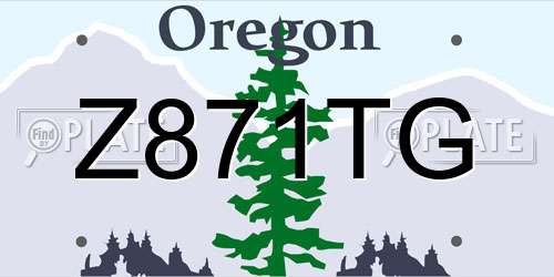 Z871TG Oregon License Plate