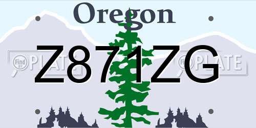 Z871ZG Oregon License Plate