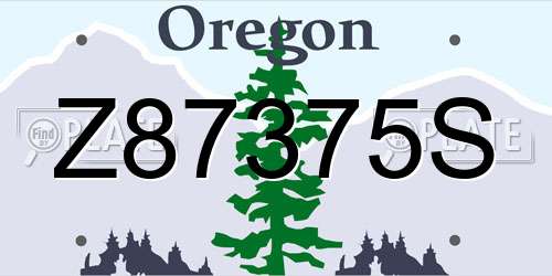 Z87375S Oregon License Plate
