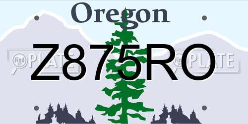 Z875RO Oregon License Plate