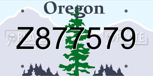 Z877579 Oregon License Plate