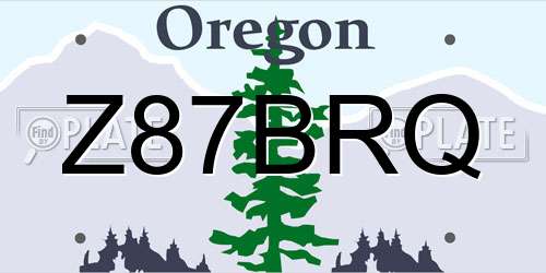 Z87BRQ Oregon License Plate