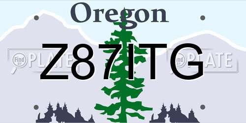 Z87ITG Oregon License Plate