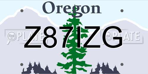 Z87IZG Oregon License Plate
