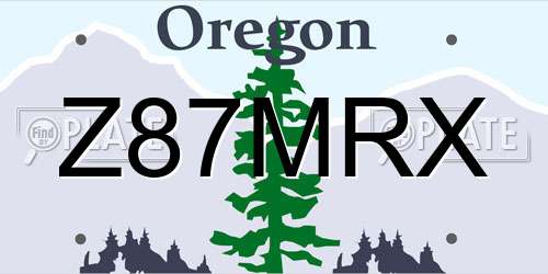 Z87MRX Oregon License Plate