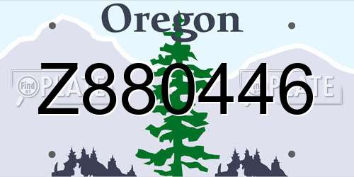 Z880446 Oregon License Plate