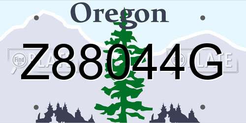 Z88044G Oregon License Plate