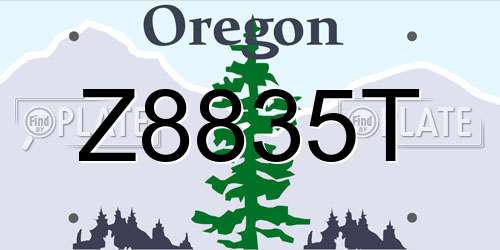 Z8835T Oregon License Plate