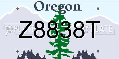 Z8838T Oregon License Plate