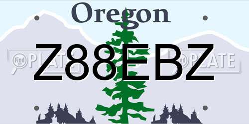 Z88EBZ Oregon License Plate