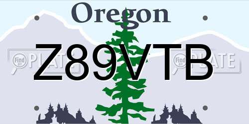 Z89VTB Oregon License Plate