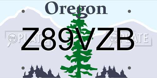 Z89VZB Oregon License Plate